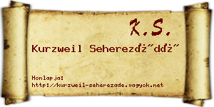 Kurzweil Seherezádé névjegykártya